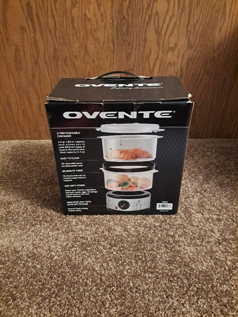 NIB OVENTE 2 Tier Electric Food Steamer for Cooking Vegetables,Stainless Steel - Picture 2 of 12